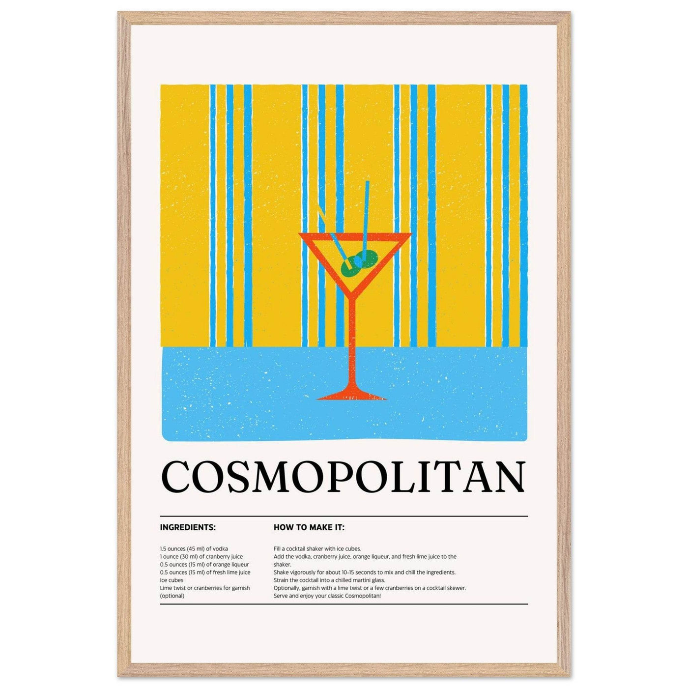 Cosmopolitan Cocktail Recipe City Chic Bar Print - Vibrantwalls