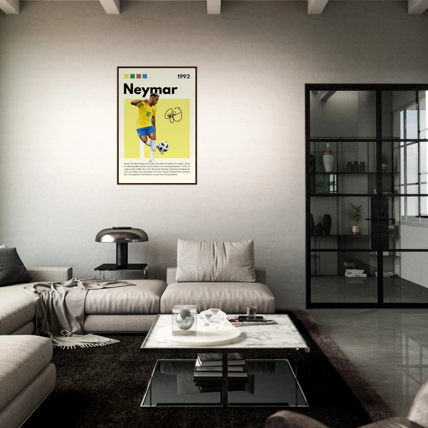 Neymar Jr. Brazilian Football Legend Framed Poster – Vibrant Pop Art Football Print Vibrantwalls
