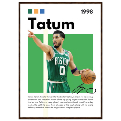 Jayson Tatum Boston Celtics Star Framed Poster A1 (59.4 x 84.1 cm) Dark wood frame Vibrantwalls