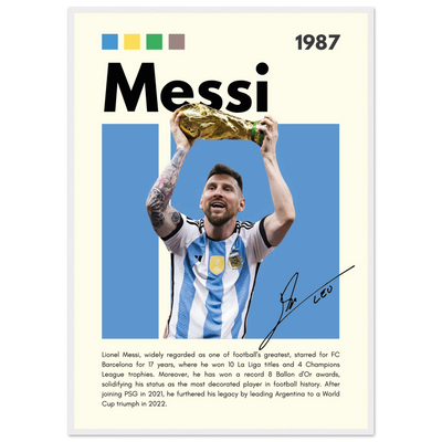 Lionel Messi World Cup Champion Framed Poster A1 (59.4 x 84.1 cm) White frame Vibrantwalls