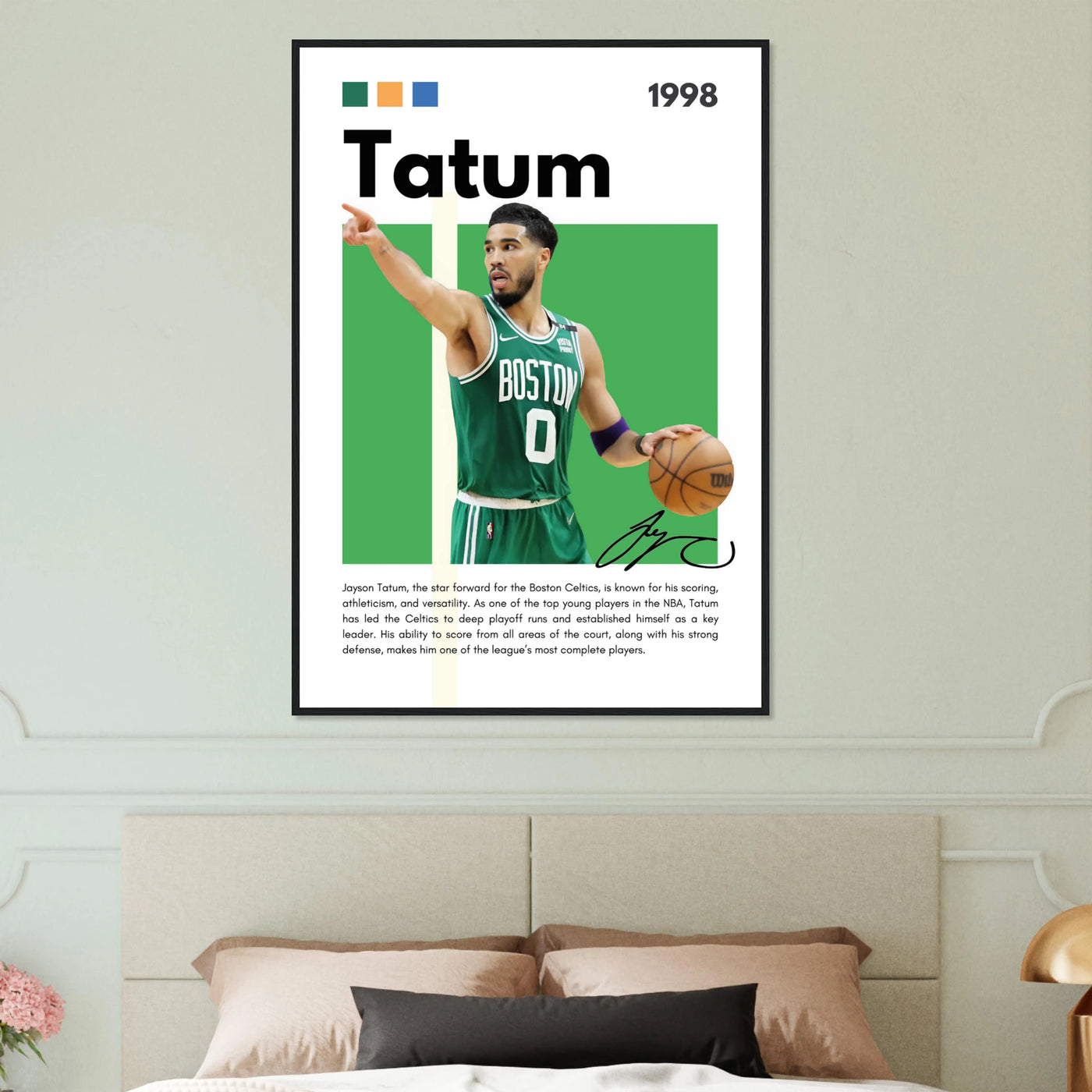 Jayson Tatum Boston Celtics Star Framed Poster Vibrantwalls