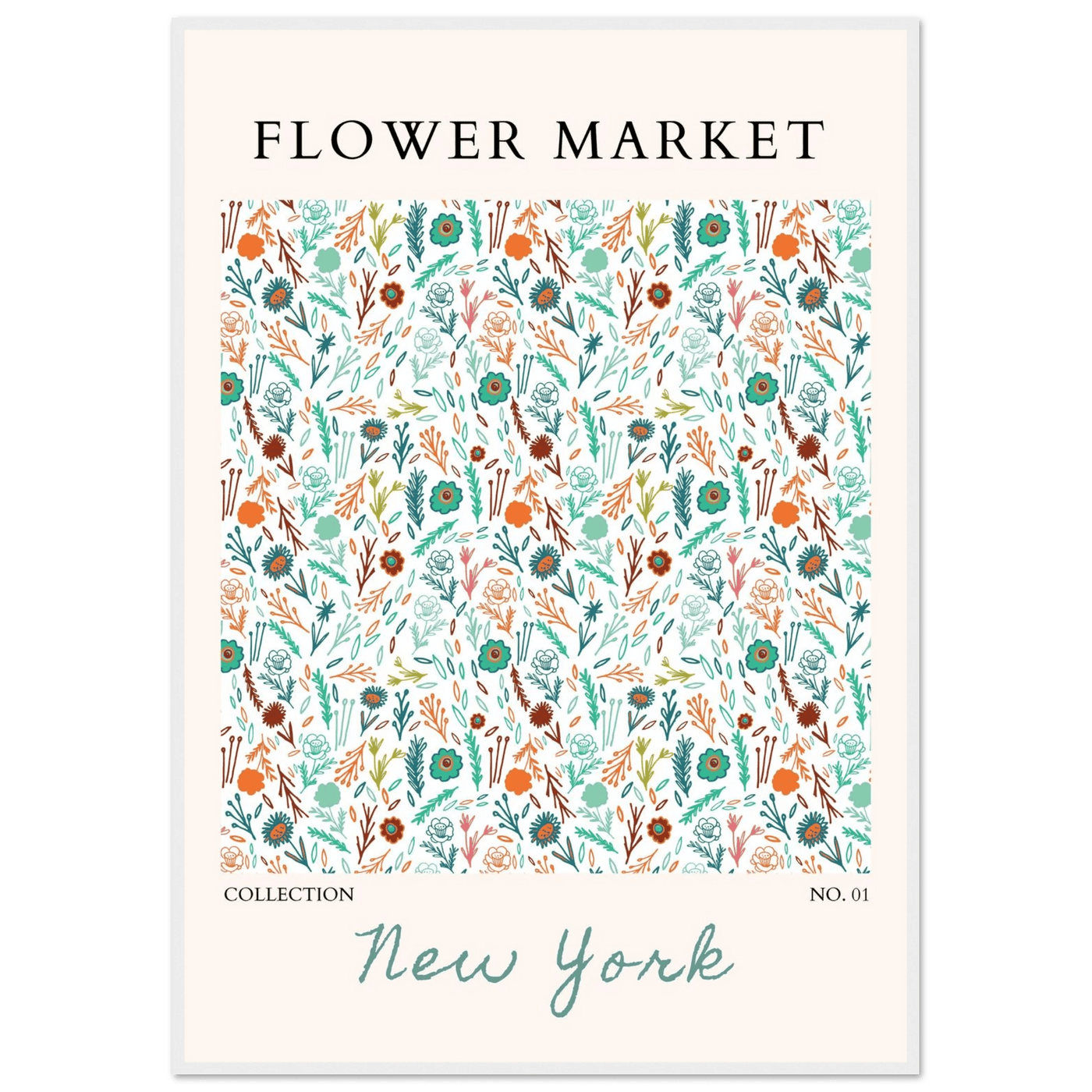 Flower Market New York Framed Poster – Whimsical Floral Art Print | Ready-to-Hang in Your Choice of Frame - Vibrantwalls