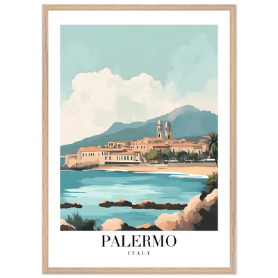 Palermo Italy Framed Poster – Vintage Mediterranean Travel Wall Art in Your Choice of Frame - Vibrantwalls