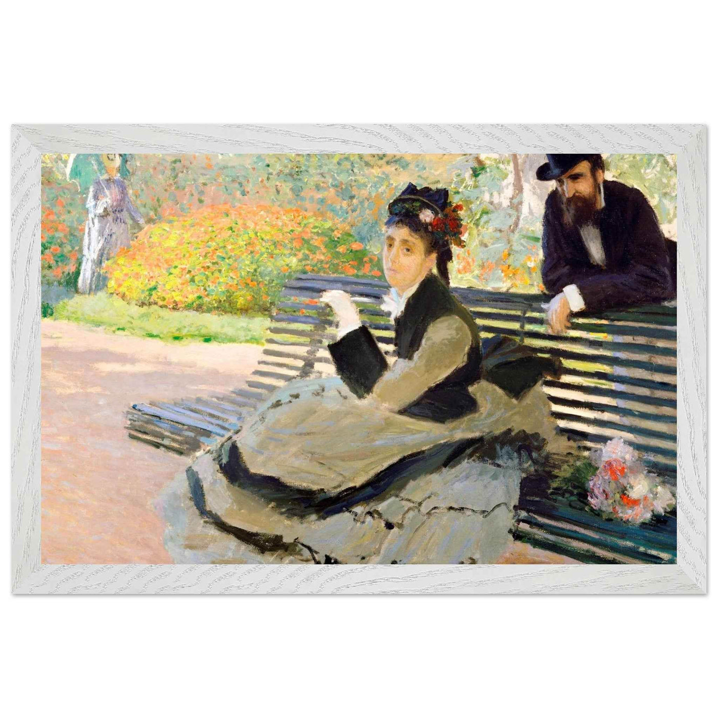 Camille Monet Garden Bench Art – Exquisite Artwork for Garden Lovers - Vibrantwalls