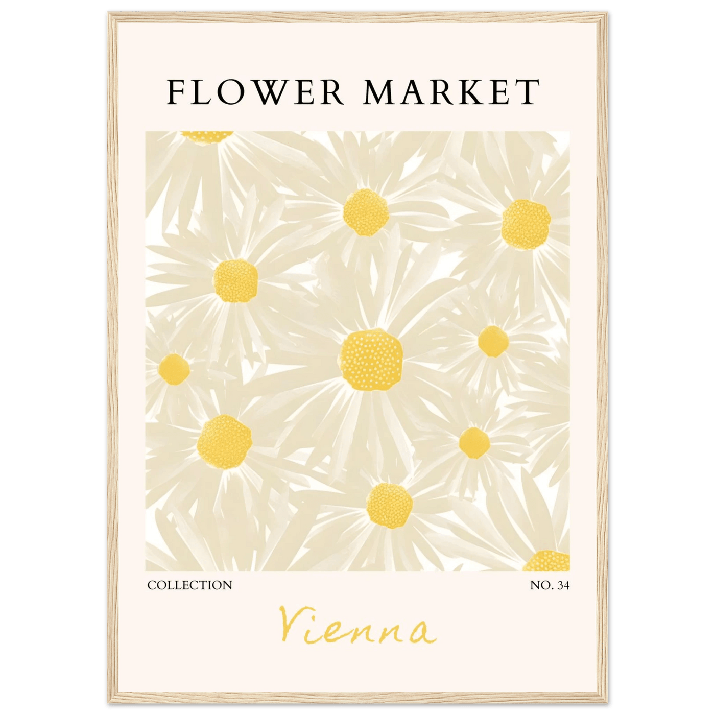 Flower Market Vienna Collection Framed Poster – Daisy Bloom Art Print | Ready-to-Hang Floral Decor - Vibrantwalls