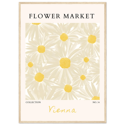 Flower Market Vienna Collection Framed Poster – Daisy Bloom Art Print | Ready-to-Hang Floral Decor - Vibrantwalls