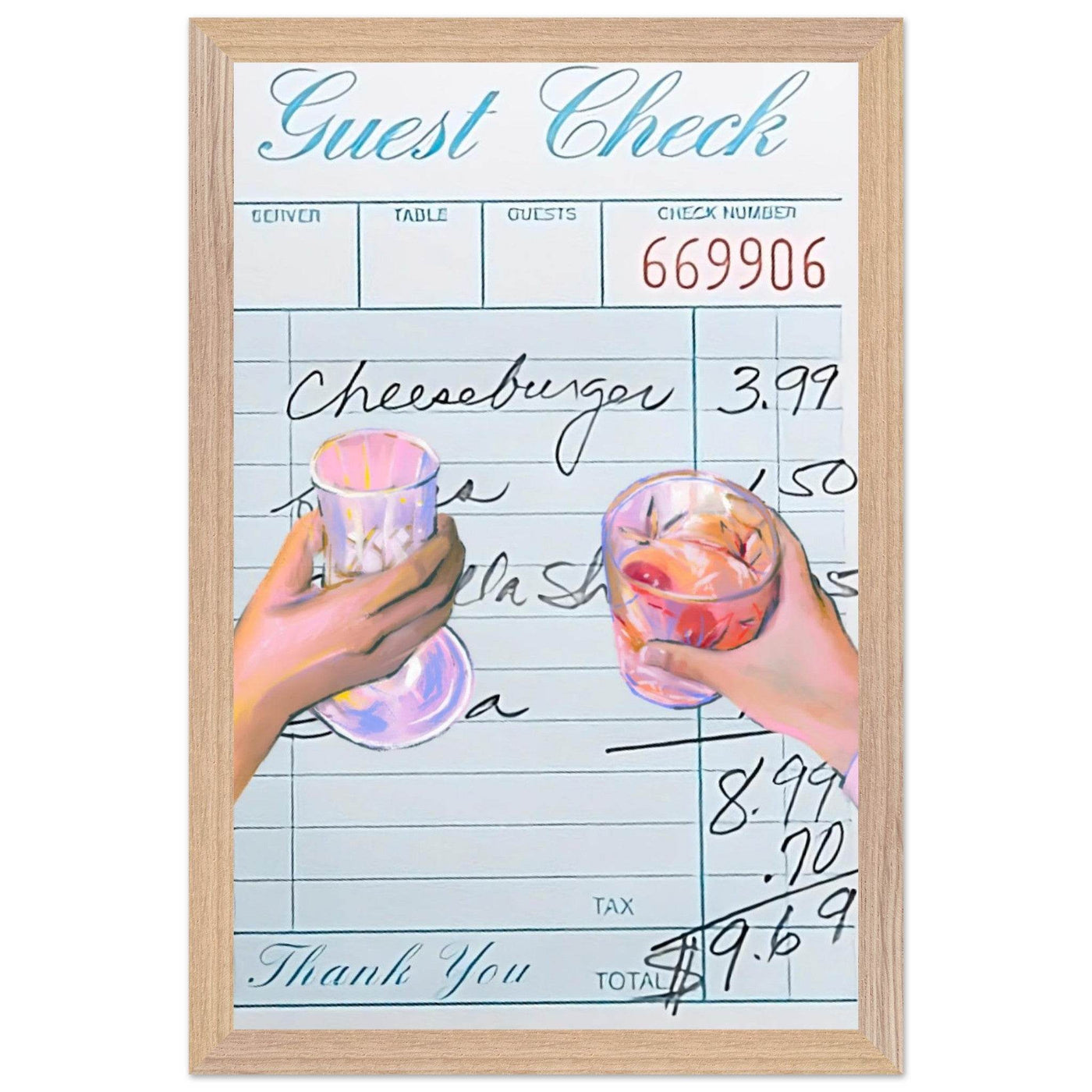 Retro Bar Tab Art - Vibrantwalls