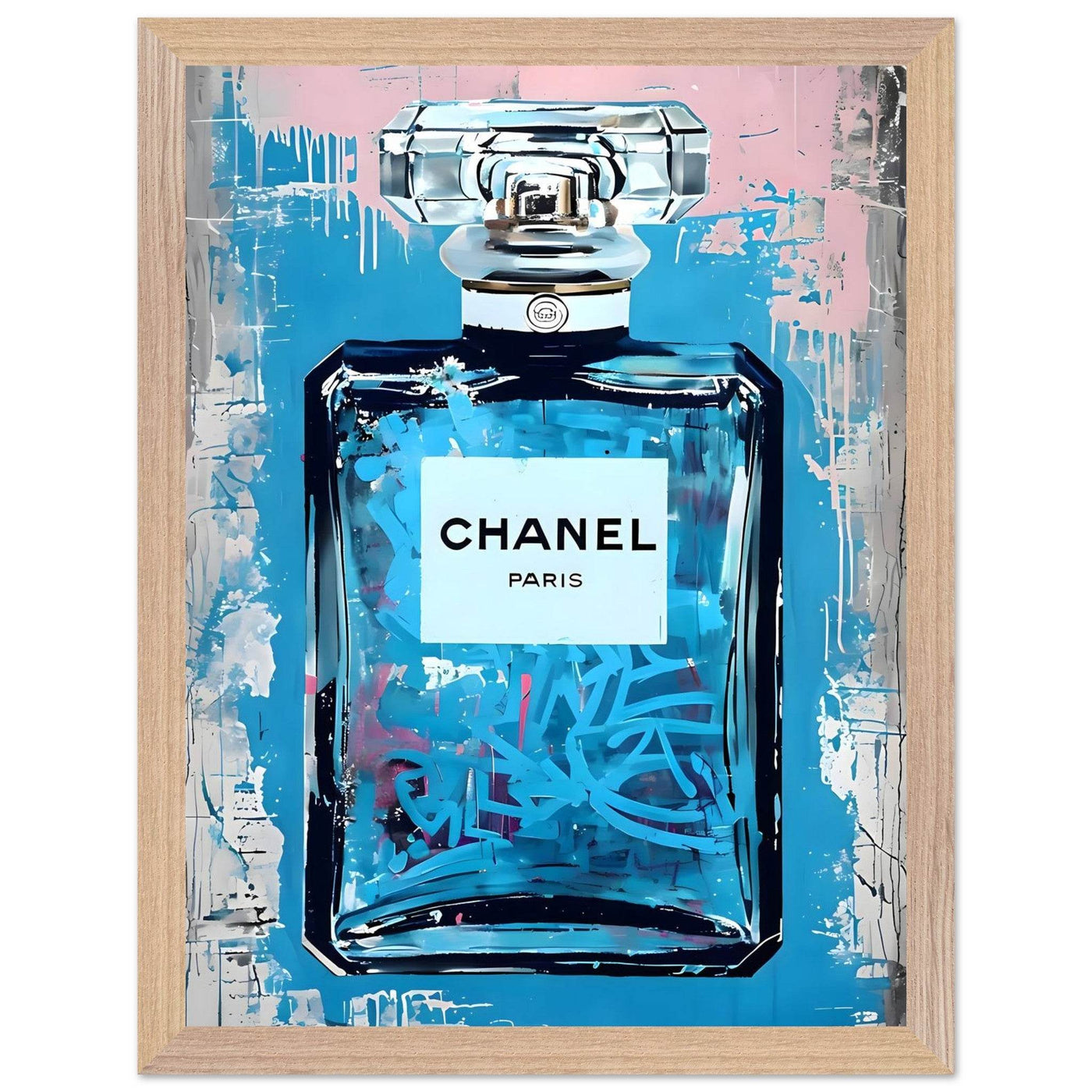 Abstract Chanel No. 5 Art Print in Mounted Frame - Iconic Glamour for Modern Decor - Vibrantwalls