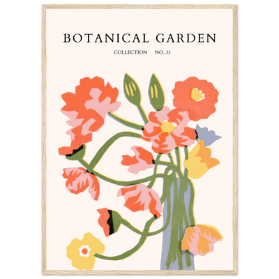 Botanical Garden Framed Poster - Abstract Floral Art Print | Warm Hues & Nature-Inspired Decor - Vibrantwalls