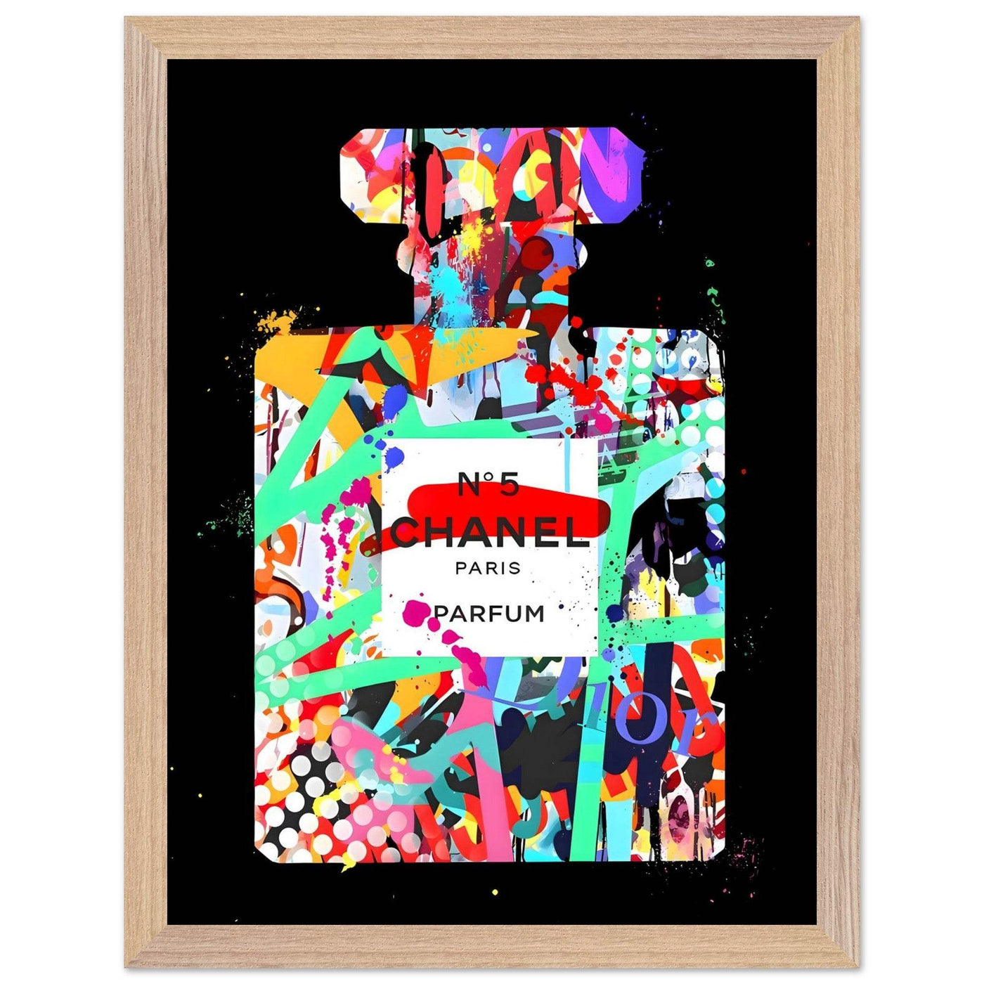 Vibrant Pop Art Chanel No. 5 Perfume Print - Framed & Ready-to-Hang - Vibrantwalls