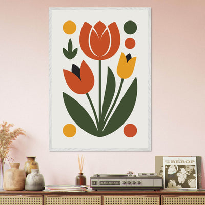 Abstract Mid-Century Modern Tulip Art - Vibrantwalls