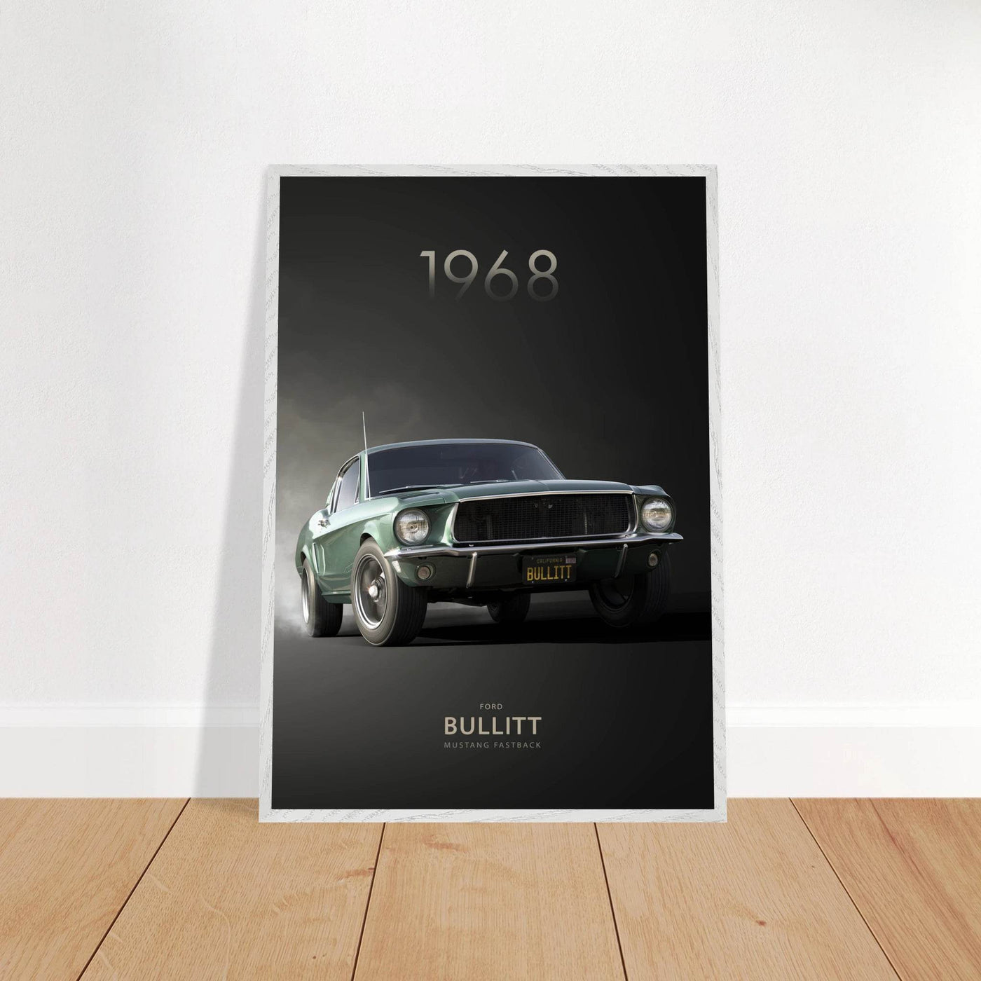 1968 Bullitt Mustang GT - 50th Anniversary Framed Poster | Iconic Green, Ready-to-Hang, Premium Quality - Vibrantwalls
