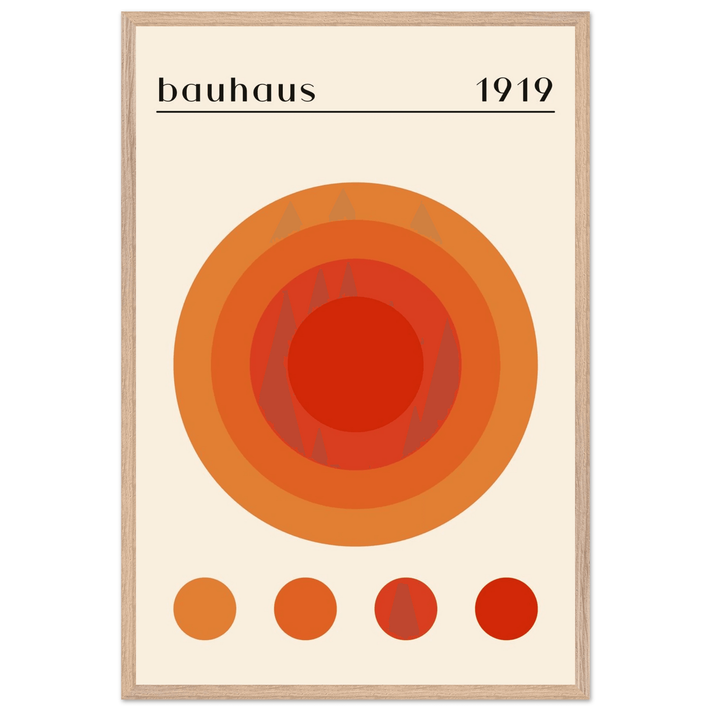 Bauhaus 1919 Orange & Red Circles - Vibrantwalls