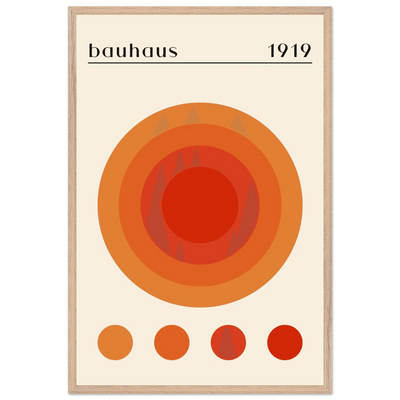 Bauhaus 1919 Orange & Red Circles - Vibrantwalls