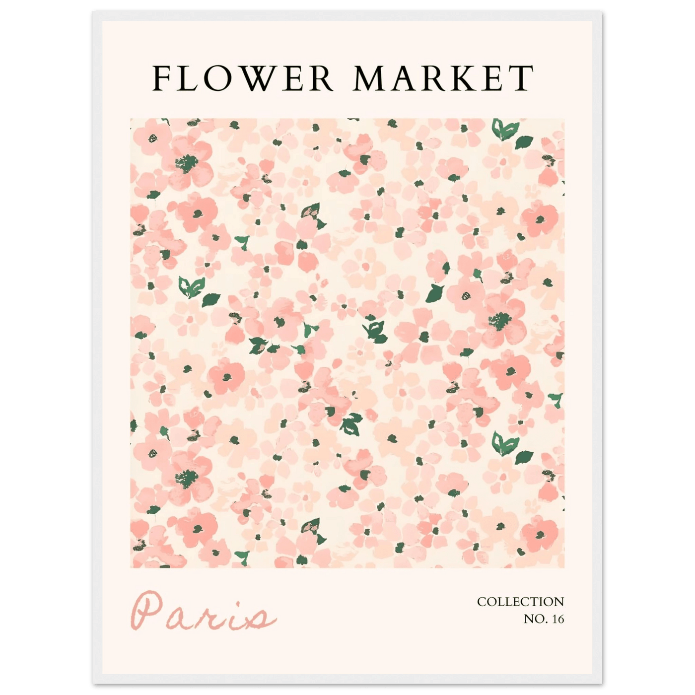 Paris Flower Market Framed Poster – Blush Floral Art Print | Ready-to-Hang Wall Decor in Multiple Sizes & Frame Finishes - Vibrantwalls