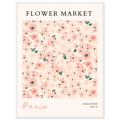 Paris Flower Market Framed Poster – Blush Floral Art Print | Ready-to-Hang Wall Decor in Multiple Sizes & Frame Finishes - Vibrantwalls