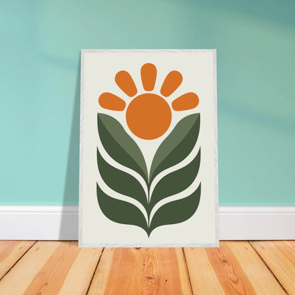 Boho Sun Leaves Nature Abstract Wall Art - Vibrantwalls