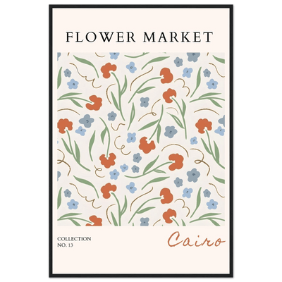 Flower Market Cairo Framed Poster – Abstract Floral Art Print | Earthy Tones & Ready-to-Hang Decor - Vibrantwalls