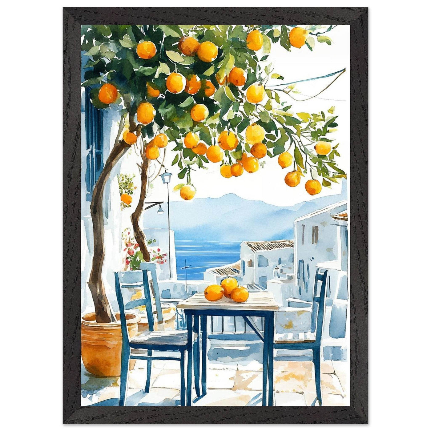Mediterranean Lemon Tree Decor with Sea View Charm - Vibrantwalls