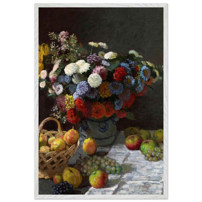 Still Life Wall Art Print of Flowers and Fruit for Elegant Home Decor - Vibrantwalls