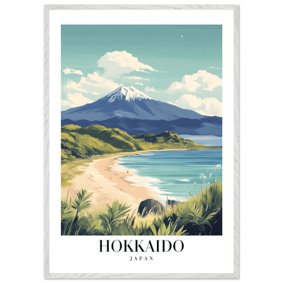 Hokkaido Japan Framed Poster – Vintage Mount Yotei Travel Wall Art with Wooden Frame - Vibrantwalls