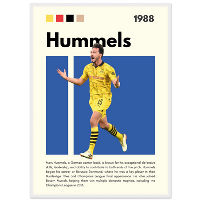Mats Hummels Borussia Dortmund Framed Poster – Modern Football Art Print 50x70 cm 20x28″ White frame Vibrantwalls