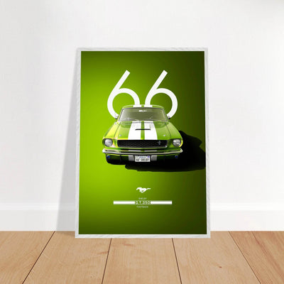 1966 Shelby GT350 Fastback Poster - Iconic Green & White Racing Stripes | Premium Framed Art, Ready-to-Hang - Vibrantwalls