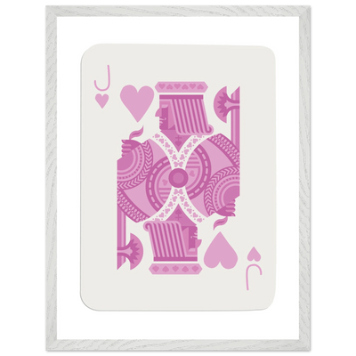 Jack of Hearts Poker Card Print - Eclectic Pink Framed Art - Eco-Friendly Wood Frame, Ready-to-Hang Decor - Vibrantwalls