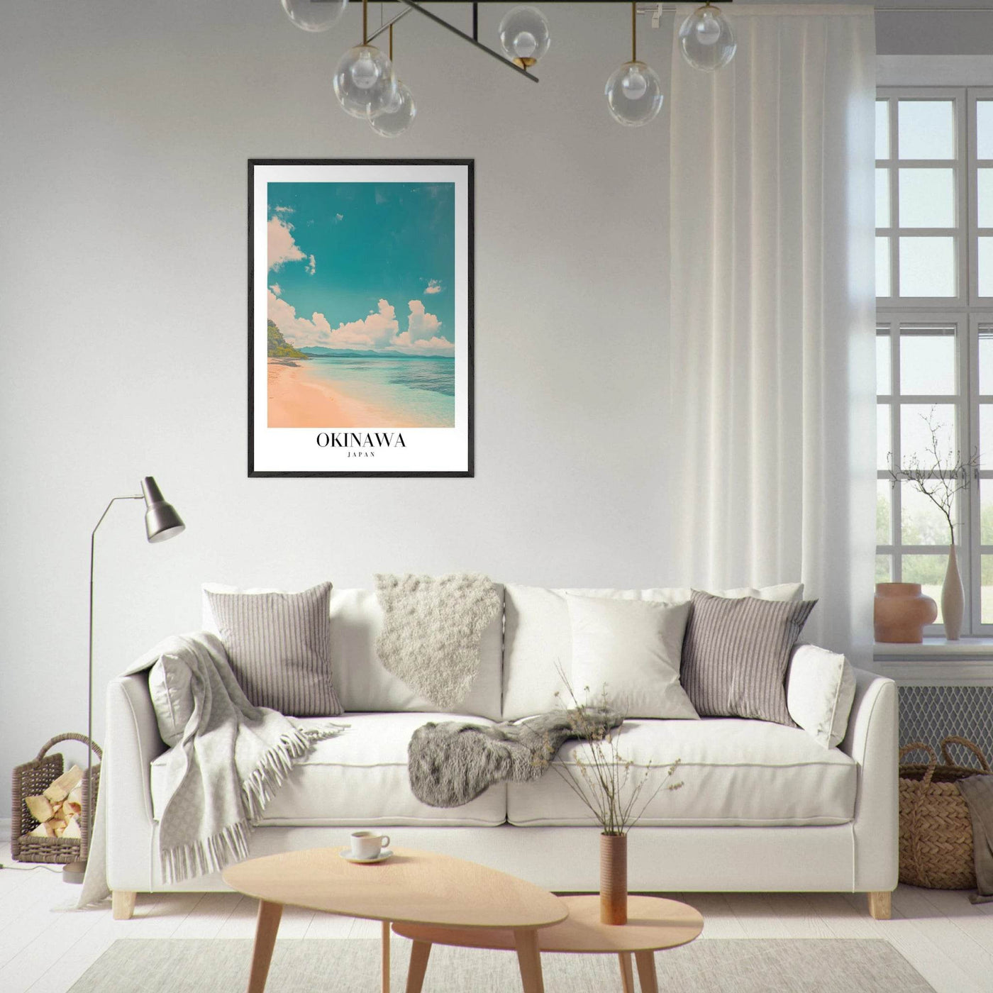 Okinawa Japan Framed Poster – Vintage Beach Travel Wall Art with Wooden Frame - Vibrantwalls
