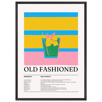 Old Fashioned Cocktail Recipe Art Print - Vibrantwalls