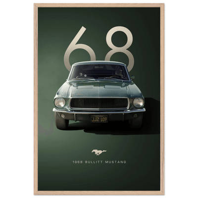 1968 Bullitt Mustang GT - 50th Anniversary Framed Poster | Iconic Automotive Art, Ready-to-Hang - Vibrantwalls