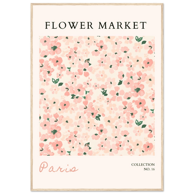 Paris Flower Market Framed Poster – Blush Floral Art Print | Ready-to-Hang Wall Decor in Multiple Sizes & Frame Finishes - Vibrantwalls