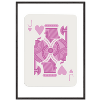 Jack of Hearts Poker Card Print - Eclectic Pink Framed Art - Eco-Friendly Wood Frame, Ready-to-Hang Decor - Vibrantwalls