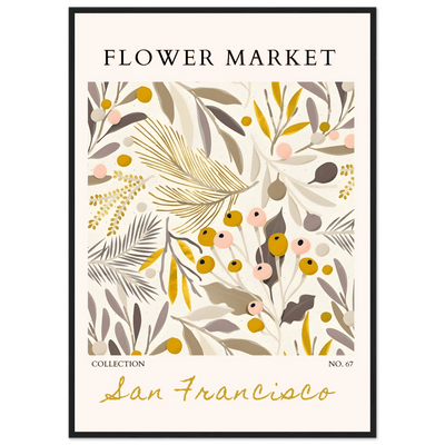 San Francisco Flower Market Collection Framed Poster – Botanical Golden Hues & Abstract Art Prints | Ready-to-Hang - Vibrantwalls