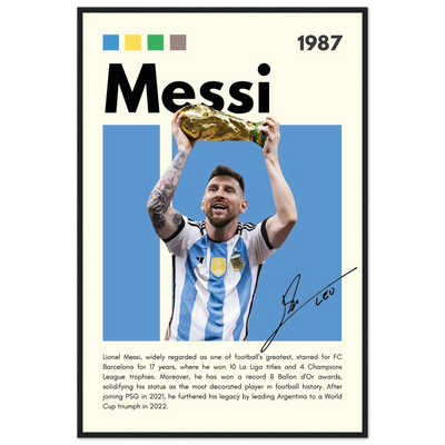 Lionel Messi World Cup Champion Framed Poster 60x90 cm 24x36″ Black frame Vibrantwalls