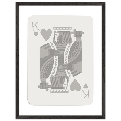 King of Hearts Poker Card Print - Modern Art Framed Poster, Eco-Friendly Wood Frame in Your Choice of Finish - Vibrantwalls