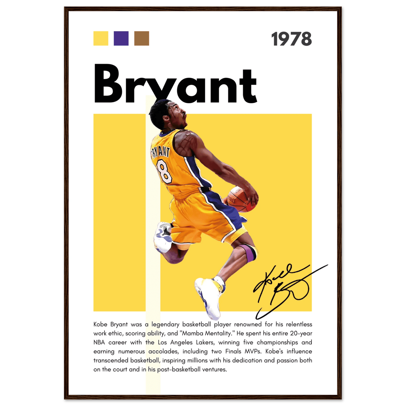 Kobe Bryant Number 24 Lakers Modern Print - Vibrantwalls