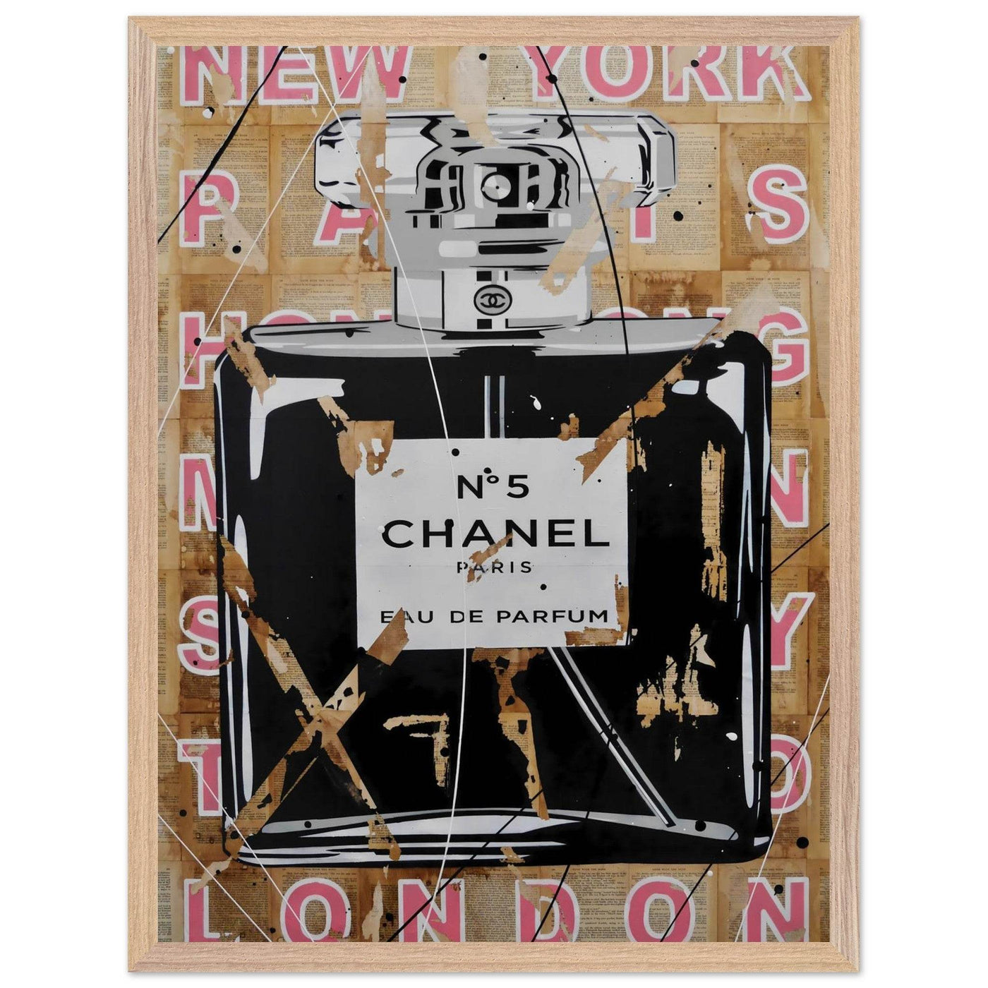 Chanel No. 5 Abstract Luxury Perfume Art Print – Premium Framed Pop Art for Modern Interiors - Vibrantwalls
