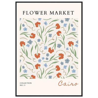 Flower Market Cairo Framed Poster – Abstract Floral Art Print | Earthy Tones & Ready-to-Hang Decor - Vibrantwalls