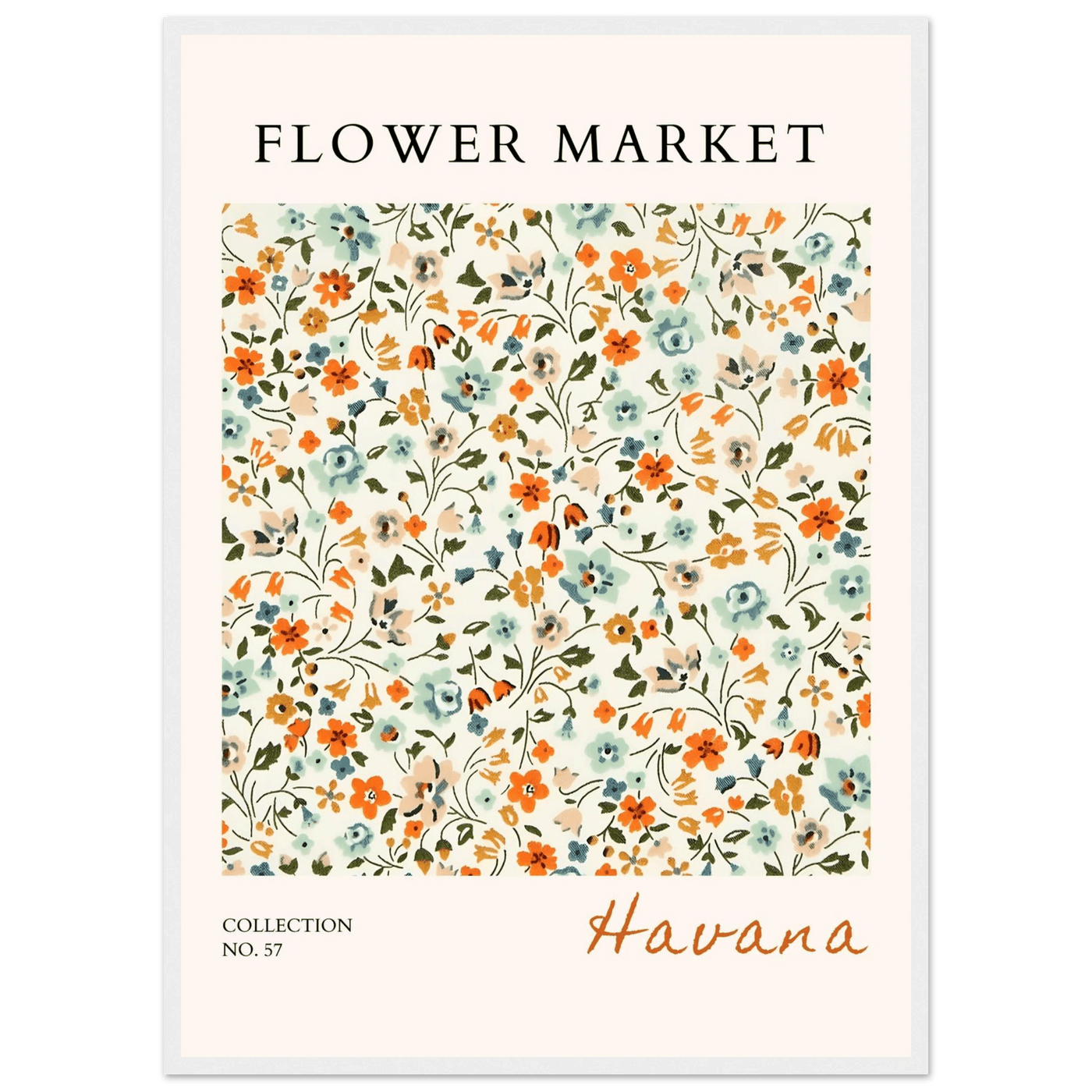 Flower Market 'Havana' Framed Poster – Vibrant Floral Art Print | Ready-to-Hang in Various Sizes & Frame Styles - Vibrantwalls