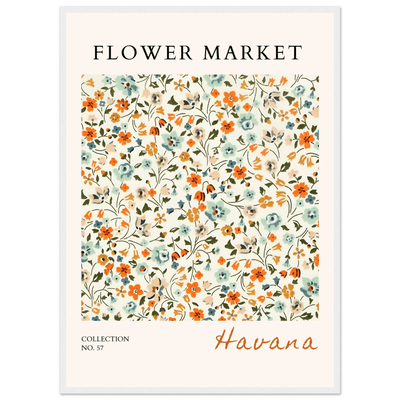 Flower Market 'Havana' Framed Poster – Vibrant Floral Art Print | Ready-to-Hang in Various Sizes & Frame Styles - Vibrantwalls