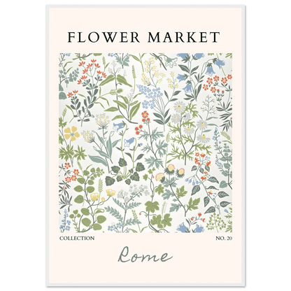 Flower Market Botanical Framed Poster – Vintage-Inspired Floral Art Print | Ready-to-Hang Decor - Vibrantwalls