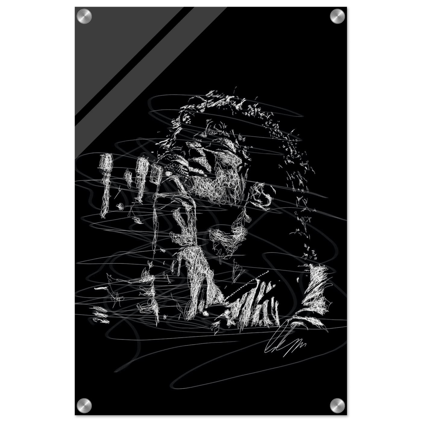 Michael Jackson Acrylic Print - Abstract Black & White Sketch Modern Wall Art in Multiple Sizes - Vibrantwalls