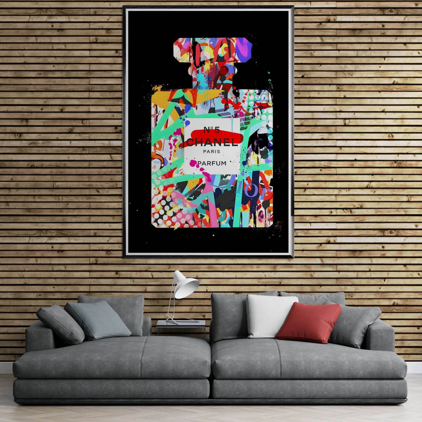 Vibrant Pop Art Chanel No. 5 Perfume Print - Framed & Ready-to-Hang - Vibrantwalls