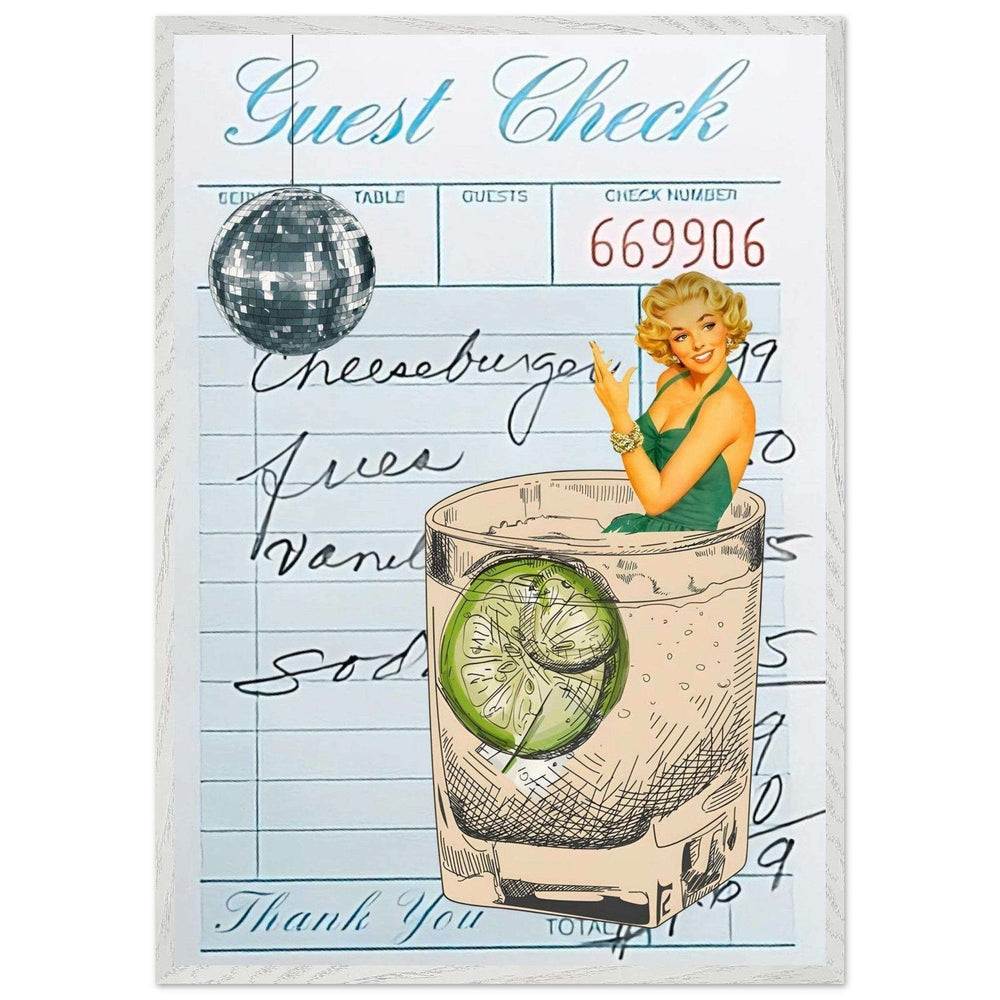 Retro Glam Gin Tonic Cocktail Recipe Wall Art - Vibrantwalls