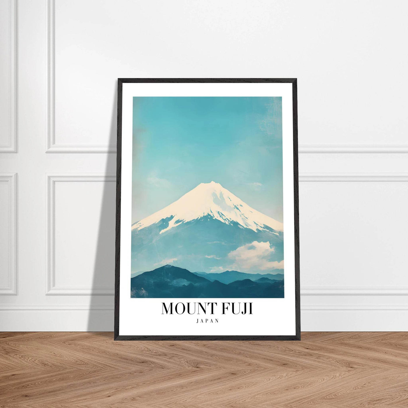 Mount Fuji Japan Framed Poster – Serene Vintage Travel Wall Art with Wooden Frame - Vibrantwalls