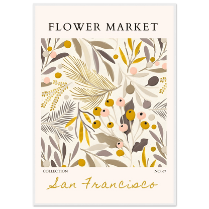 San Francisco Flower Market Botanical Golden Hues Abstract - Wall Art - Vibrantwalls
