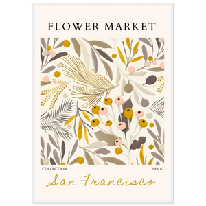 San Francisco Flower Market Collection Framed Poster – Botanical Golden Hues & Abstract Art Prints | Ready-to-Hang - Vibrantwalls