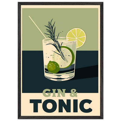 Gin Tonic Cocktail Recipe Contemporary Bar Poster - Vibrantwalls