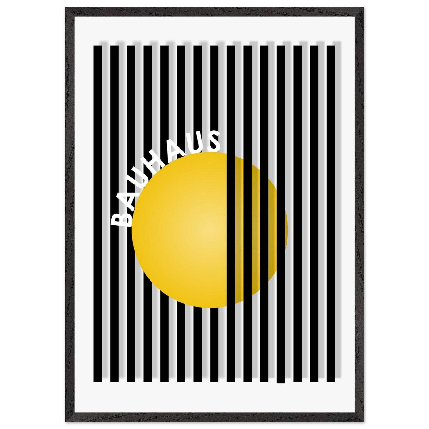 Bauhaus Yellow Circle Wall Art with Modern Stripes - Vibrantwalls